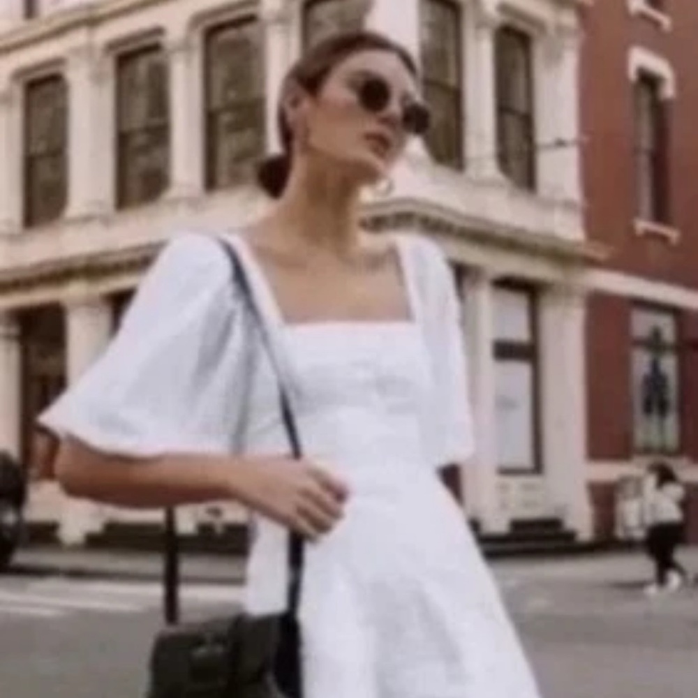 Danielle Bernstein White Dress 6 Cotton Corset Mini Pockets WeWoreWhat NWT